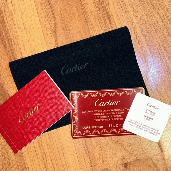 Authentic Cartier Goatskin Cardholder with Box, Dustbag and Authenticity Card